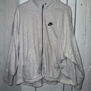 Nike Light Gray Zip-Up Hoodie